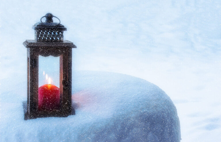 Lantern In The Snow